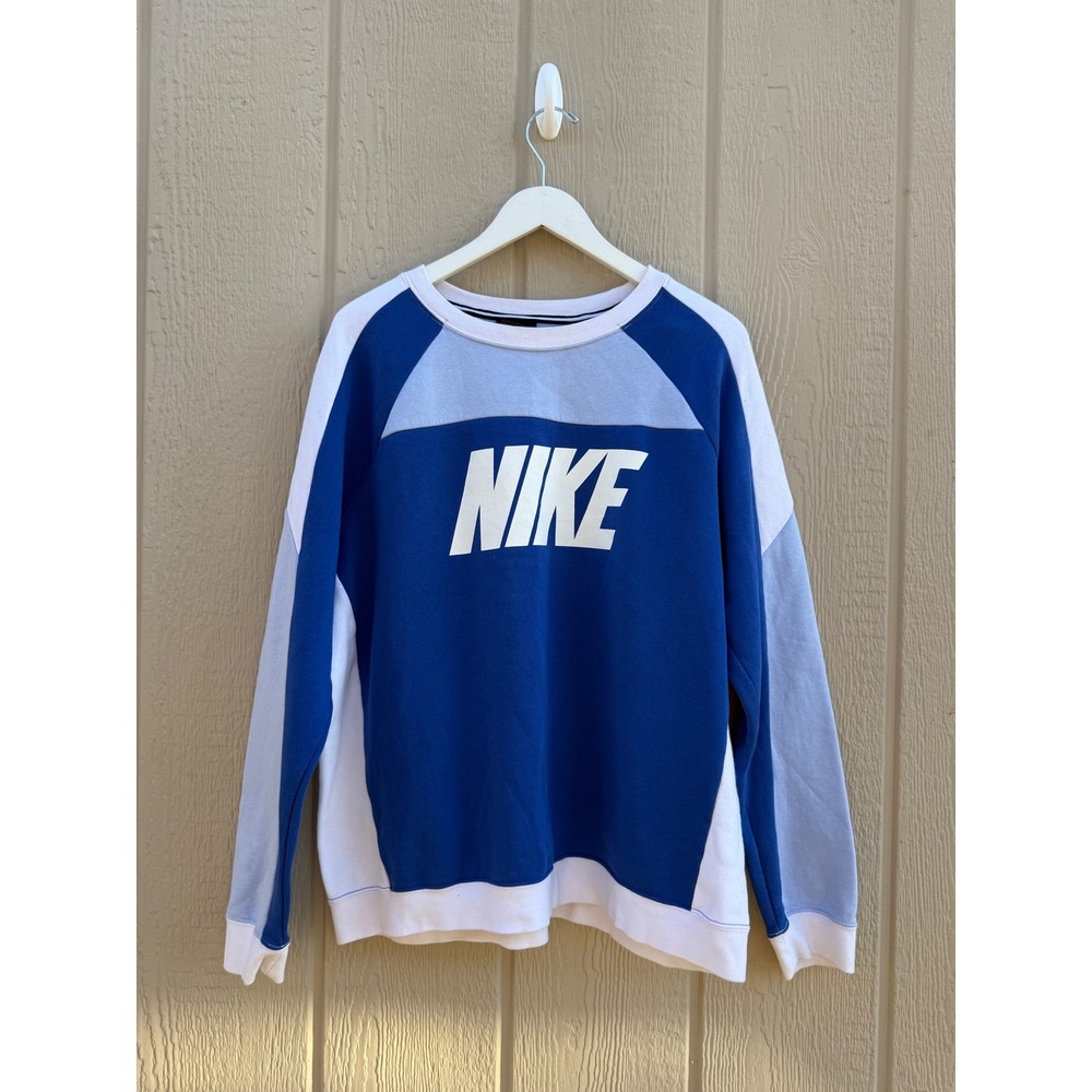 Nike XL Sweatshirt Streetwear Colorblock Cotton Blend Logo Pullover